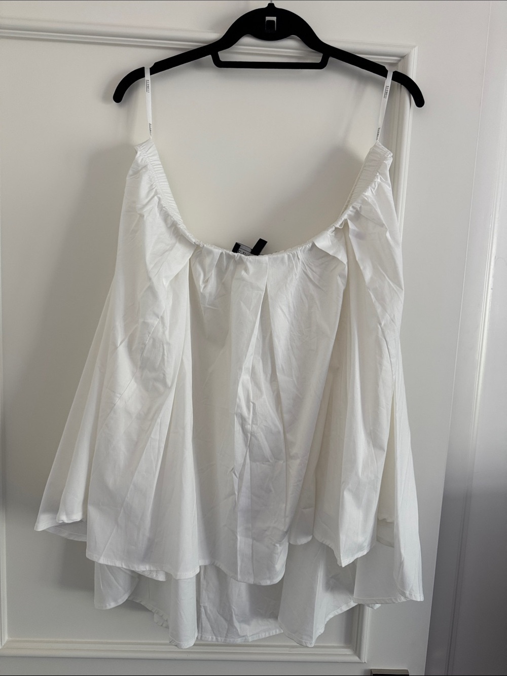 Eloquii White Off-Shoulder Layered Blouse